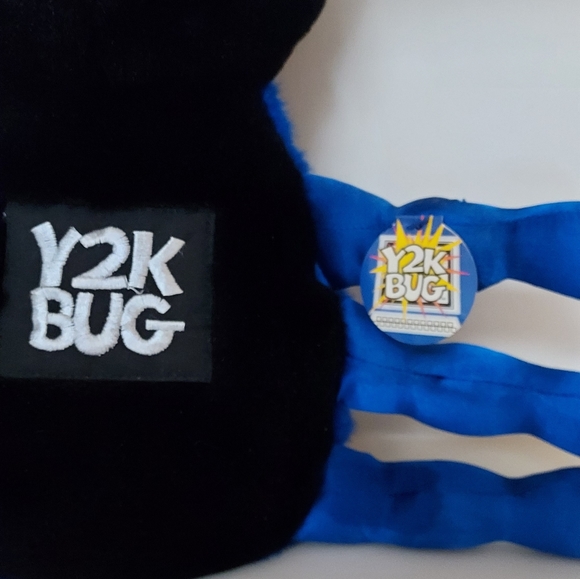 Jumbo Y2K BUG Blue/Black Plush with Tags - Picture 2 of 6